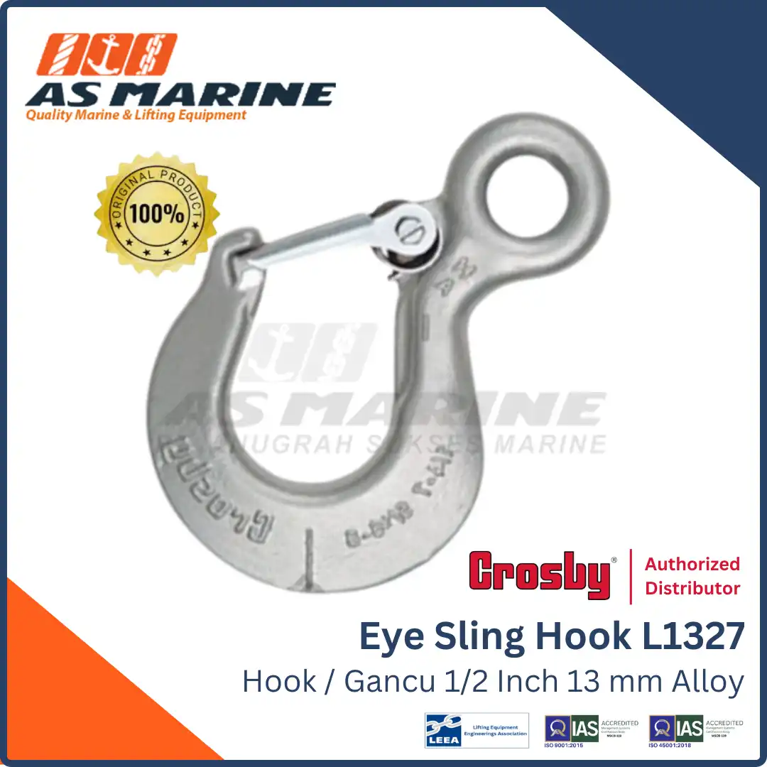 Crosby USA Eye Sling Hook / Kait / Gancu L1327 with Latch Kit 1/2 Inch